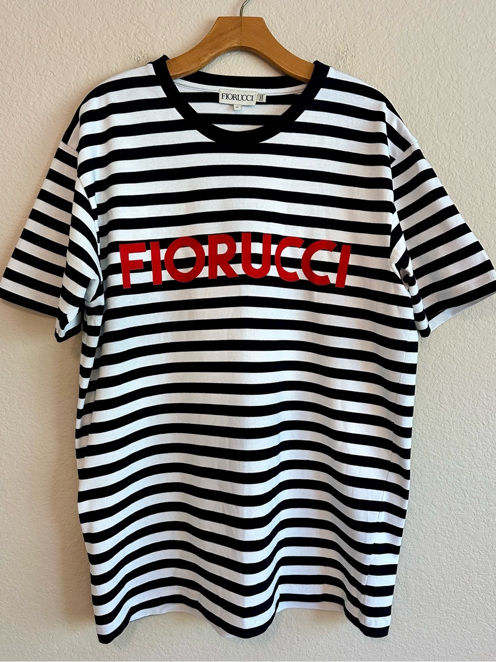Fiorucci Stripped Black & White T-Shirt Red FIORUCCI Women’s / Unisex XL Luxury